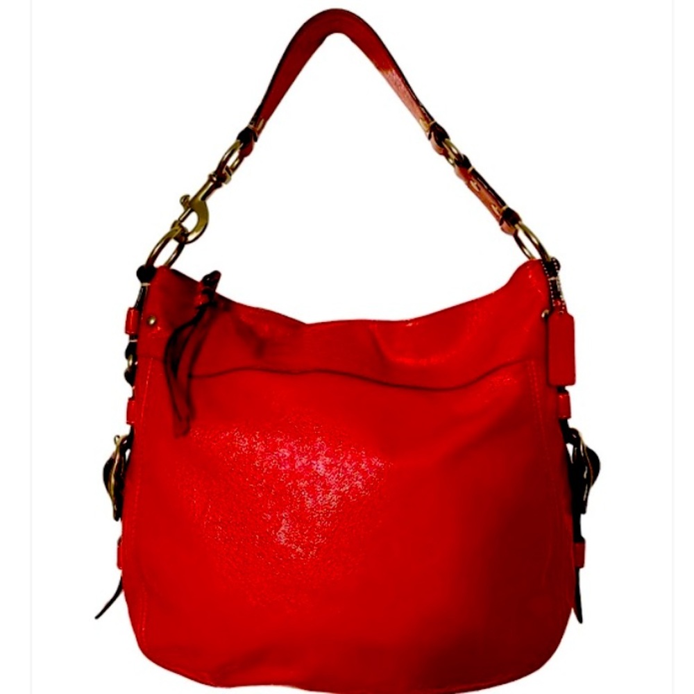 Coach  Hobo Sexi Red Coral Patent Large Bag Size H13’X W14’ X D4.5’ APPR…